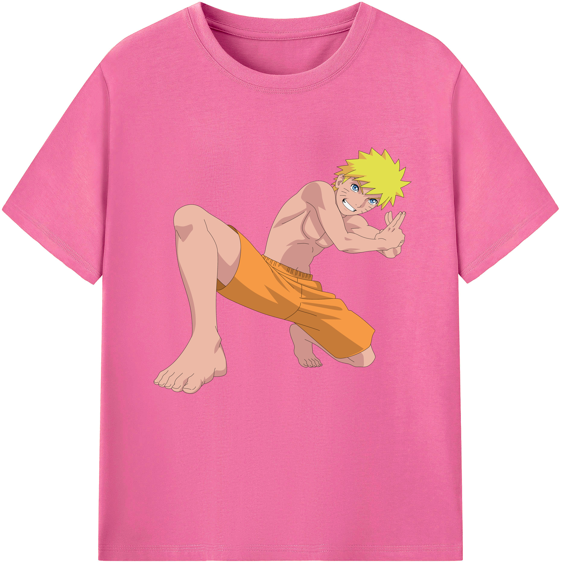 （画像用） NARUTO -ナルト- うずまき ナルト Uzumaki Naruto レディースカジュアルプリントTシャツ（綿100％）
